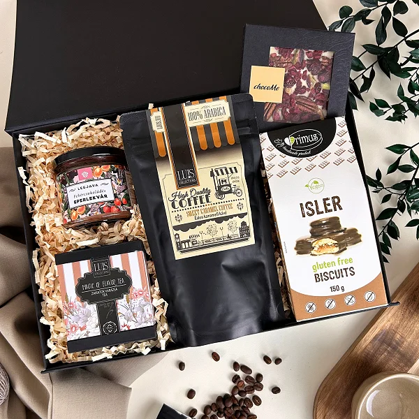 Kávé, tea, édes ízek ajándékcsomag